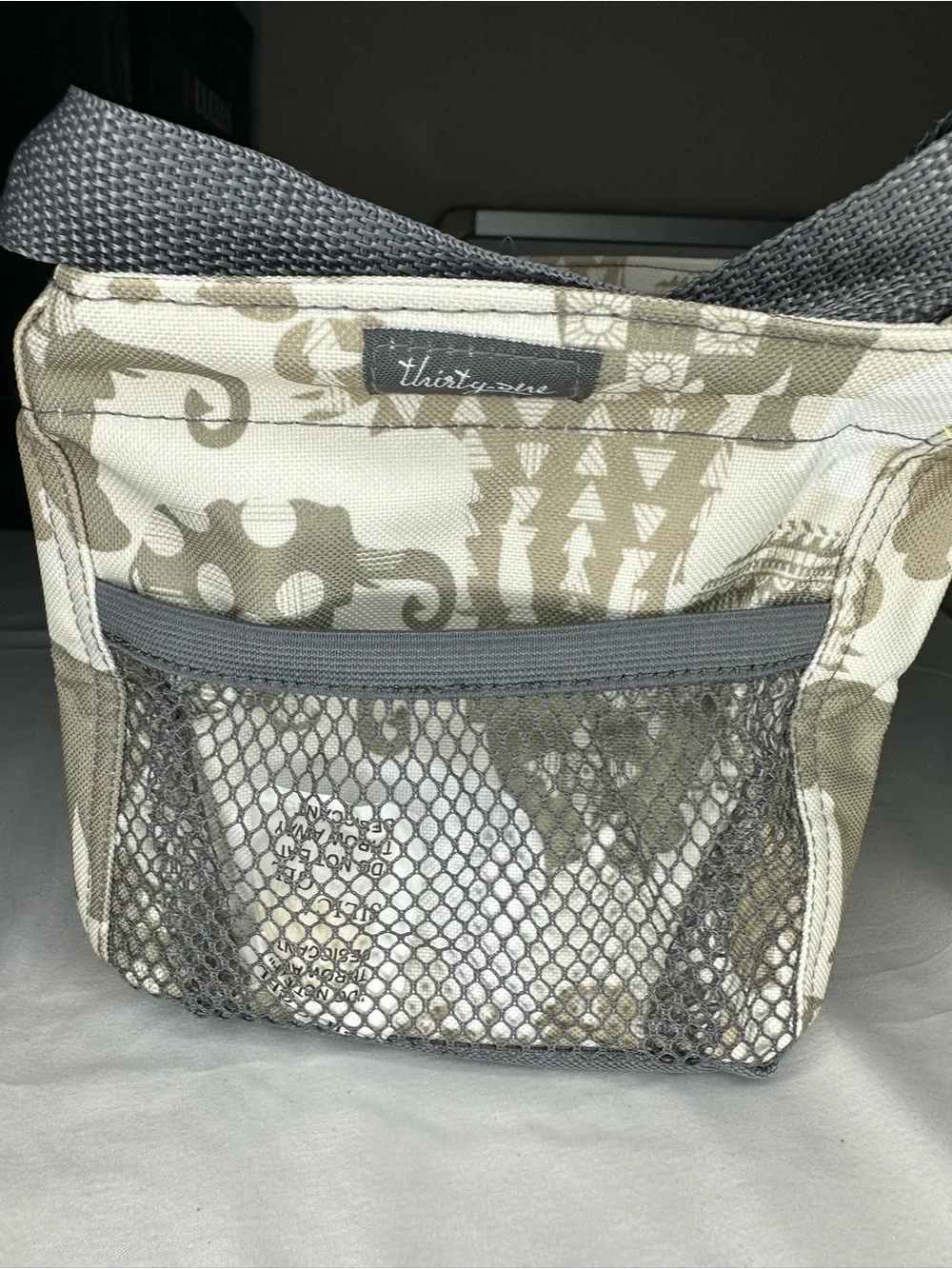 Thirty-One Elephants Parade with pink A embroidered  Littles Carry-All Caddy